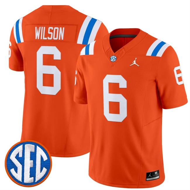 Men's Florida Gators #6 Dallas Wilson Orange '1960s Throwback' F.U.S.E. Vapor Limited Stitched Football Jersey